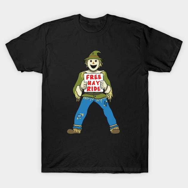 Free Hay Ride Scarecrow T-Shirt by BretThomas